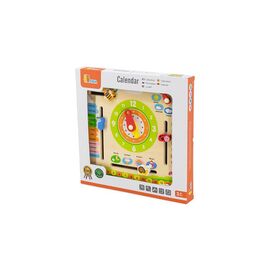 Развивающая игрушка Viga Toys деревянный календарь с часами, на английском языке (44538)