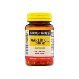 Трави Mason Natural Часникова олія 1000 мг, Garlic Oil, 100 гелевих капсул (MAV-06991)