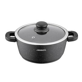 Кастрюля Ardesto Gemini Anzio скляна кришка 20 см 2,5 л чорна (AR2420GE)