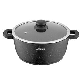 Кастрюля Ardesto Gemini Anzio скляна кришка 24 см 4,4 л чорна (AR2424GE)