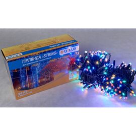 Гірлянда Delux STRING 200 LED 20m (2x10m) 40 flash мульти/чорний IP44 EN (90016609)