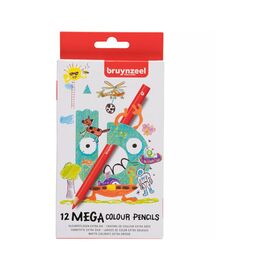 Карандаши цветные Bruynzeel Mega Colour толстые в картонной коробке 12 шт (8712079434441)