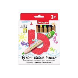 Олівці кольорові Bruynzeel 6 кольорів м'які + стругачка для олівців (8712079420895)