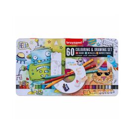 Олівці кольорові Bruynzeel Small Artists у металевій коробці, 58 кольорів, (ластик+стругачка) (8712079469481)