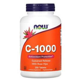 Вітамін Now Foods Вітамін C-1000 с шипшиною, With Rose Hips, 250 таблеток (NOW-00682)