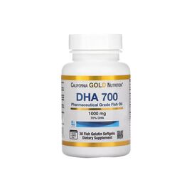 Жирные кислоты California Gold Nutrition ДГК 700, Рыбий жир, 1000 мг, DHA 700 Fish Oil, 30 желатиновых капсул (CGN01252)
