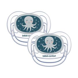 Пустышка Bebe Confort Physio Air, светящийся в темноте, 2 шт, 0/6 мес (Blue Octopus) (3104201940)