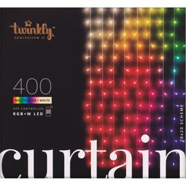 Гирлянда Twinkly Smart LED Curtain RGBW 400, Gen II, IP44, 1.45 х 2.1м, прозрачный (TWW400SPP-TEU)