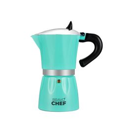 Гейзерная кофеварка Bravo Chef Бірюзова 6 чашок (BC-12100-6)
