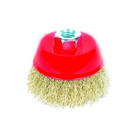 Щетка для электроинструмента Sigma проволочная чашеобразная 100мм М14x2мм латунированная 9014101 (9014101)