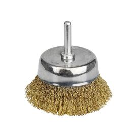 Щетка для электроинструмента Sigma проволочная чашеобразная 75мм хвостовик O6мм латунированная 9015071 (9015071)