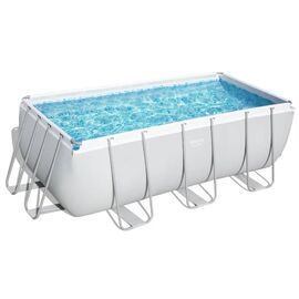 Бассейн BestWay каркасний прямокутний 412 х 201 см Сірий (BW 56457)