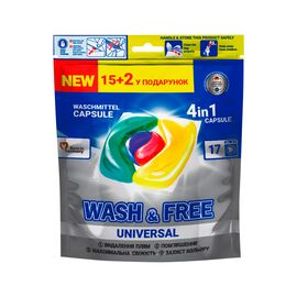Капсулы для стирки Wash&Free Universal 17 шт. (4260637722065)