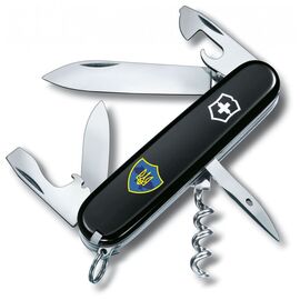 Нож Victorinox Spartan Ukraine 91 мм Чорний Тризуб на щиті (1.3603.3_T1080u)