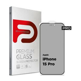 Стекло защитное Armorstandart Pro Anti-spy Matte Apple iPhone 15 Pro Black (ARM73170)