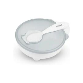 Набор детской посуды Akuku с ложкой, белая (A0424)