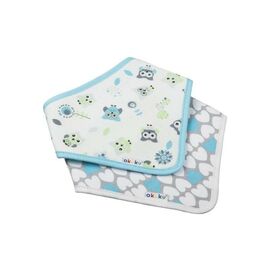 Нагрудничек Akuku бандана Голубые совы (A1471)