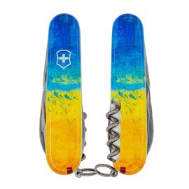 Нож Victorinox Huntsman Ukraine 91 мм Жовто-синій малюнок (1.3713.7_T3100p)