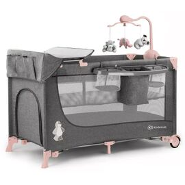 Кроватка Kinderkraft манеж с пеленатором Joy Pink (5902533911264)