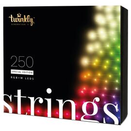 Гірлянда Twinkly Smart LED Strings RGBW 250, BT+WiFi, Gen II, IP44, кабель ч (TWS250SPP-BEU)