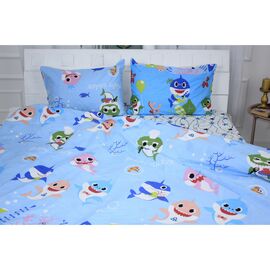 Постельное белье MirSon Бязь Ranforce Elite 17-0521 Sharks blue Двуспальный (2200004672922)