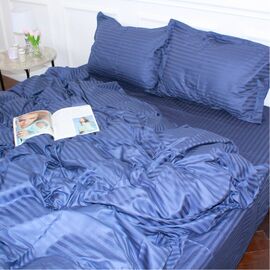 Постельное белье MirSon Satin Stripe 30-0020SmokyBlue 160х220 Семейный (2200005255384)