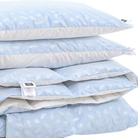 Одеяло MirSon Набор пуховый №2107 Bio-Blue Зима 90% пух одеяло 220х240 + подушки 50х70 2 шт мягкие (2200003023145)