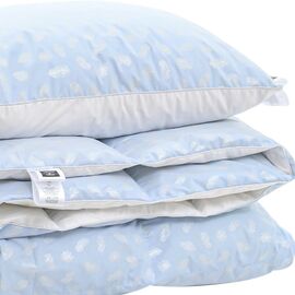 Одеяло MirSon Набор пуховый №2128 Bio-Blue Зима 70% пух одеяло 200х220 + подушка 50х70 упругая (2200003023978)