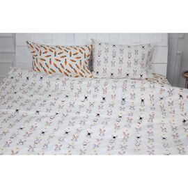 Постільна білизна MirSon Бязь Ranforce Elite 17-0529 Bunnies white King Size (2200004706740)