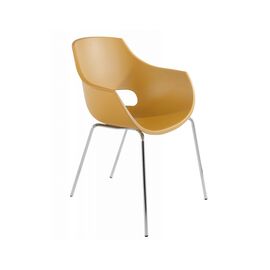 Кухонный стул PAPATYA opal, сиденье матовое желтое, ножки хромированные (2369)