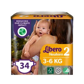Подгузник Libero New Born 2 3-6 кг 34 шт (7322541197692)