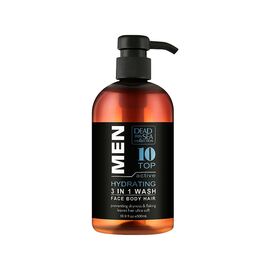 Гель для душа Dead Sea Collection Top 10 мужской 3 в 1 для тела, волос и лица 500 мл (7290119481453)
