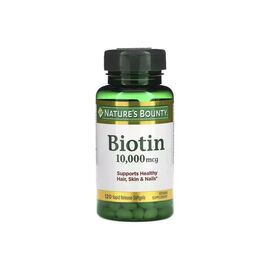 Витамин Nature's Bounty Биотин быстрого высвобождения, 10000 мкг, Biotin, 120 гелевых (NRT-51697)
