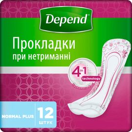 Урологические прокладки Depend Normal Plus Pad 12 шт. (5029053546162/5029053561585)