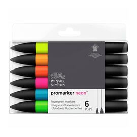 Маркер Winsor&Newton набор двусторонних маркеров Неон, 6 шт (884955070611)