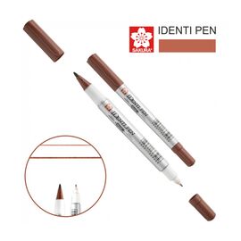 Маркер Sakura перманентный IDENTI PEN, двусторонний, 0,4/1 мм, Коричневый (084511365056)