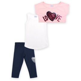Набор детской одежды Breeze "LOVE" из пайеток (9007-116G-beige)