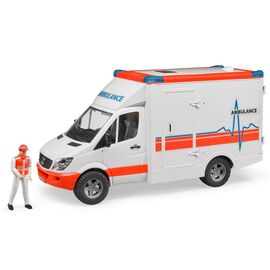 Спецтехника Bruder МВ Sprinter скорая помощь + фигурка водителя, М1:16 (02536)