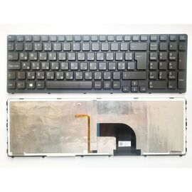 Клавиатура ноутбука Sony SVE15 (E15 Series) черная с черной рамкой подсветкой UA (A43443)