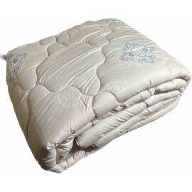 Ковдра ШЕМ зимова вовна Royal satin Беж принт F двоспальна 175х210 (175 ВОВНЯНА Royal satin_беж принт F)