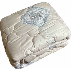 Ковдра ШЕМ зимова вовна Royal satin беж принт євро 200х220 (200 ВОВНЯНА Royal satin_беж принт)