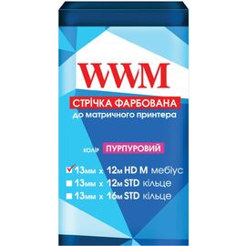 Лента к принтерам 13мм х 12м HD л. Black WWM (R13.12HM)