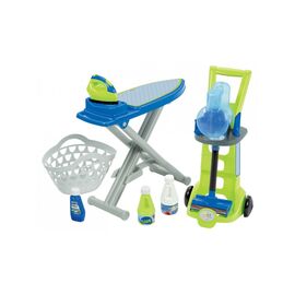 Игровой набор Ecoiffier 3 в 1 Чистый дом с тележкой, вертикальным пылесосом и доской (001762)