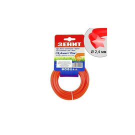 Жилка косильна Зеніт плетена "Зірка" 2,4 мм х 15 м (3В-24-15-ОР) (40124015)