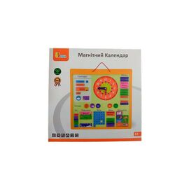 Игровой набор Viga Toys Магнитный календарь с часами, на украинском языке (50377U)