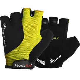 Велоперчатки PowerPlay 5028 Black/Yellow L (5028B_L_Yellow)