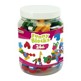 Конструктор Wader Funny blocks, 24 шт. (Маленькая банка) (41940)