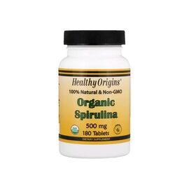 Травы Healthy Origins Органическая Спирулина, Organic Spirulina, 500 мг, 180 табл (HO88235)