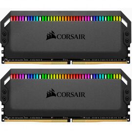 Модуль памяти для компьютера DDR4 16GB (2x8GB) 3200 MHz Dominator Platinum RGB Black Corsair (CMT16GX4M2Z3200C16)