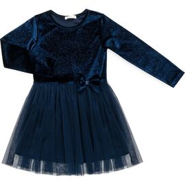 Платье Breeze велюровое с фатиновой юбкой (16968-128G-blue)